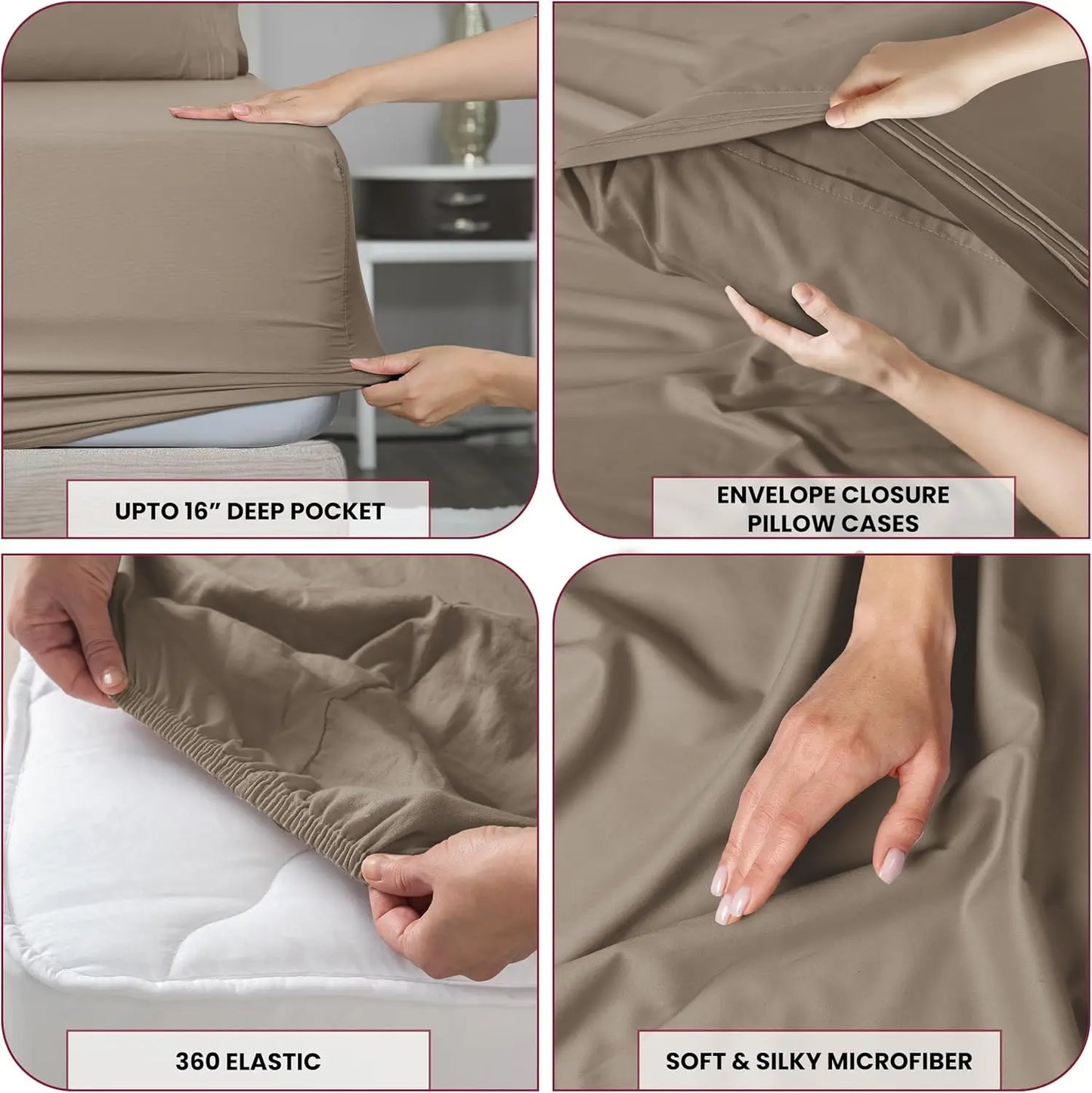 LDC Lux Decor Collection Solid Sheet Set Brushed Microfiber