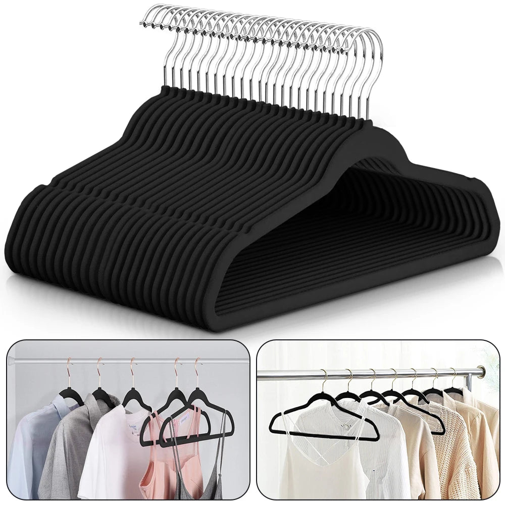 LDC Lux Decor Collection Velvet Hangers Heavy Duty Non Slip With Swivel Hook