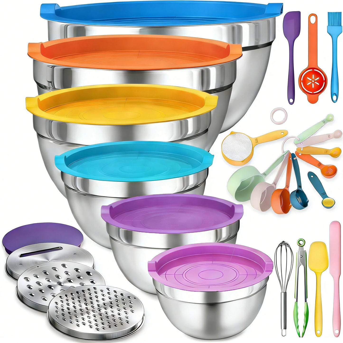 Stainless Steel 17-Piece Mixing Bowl Set With Lids