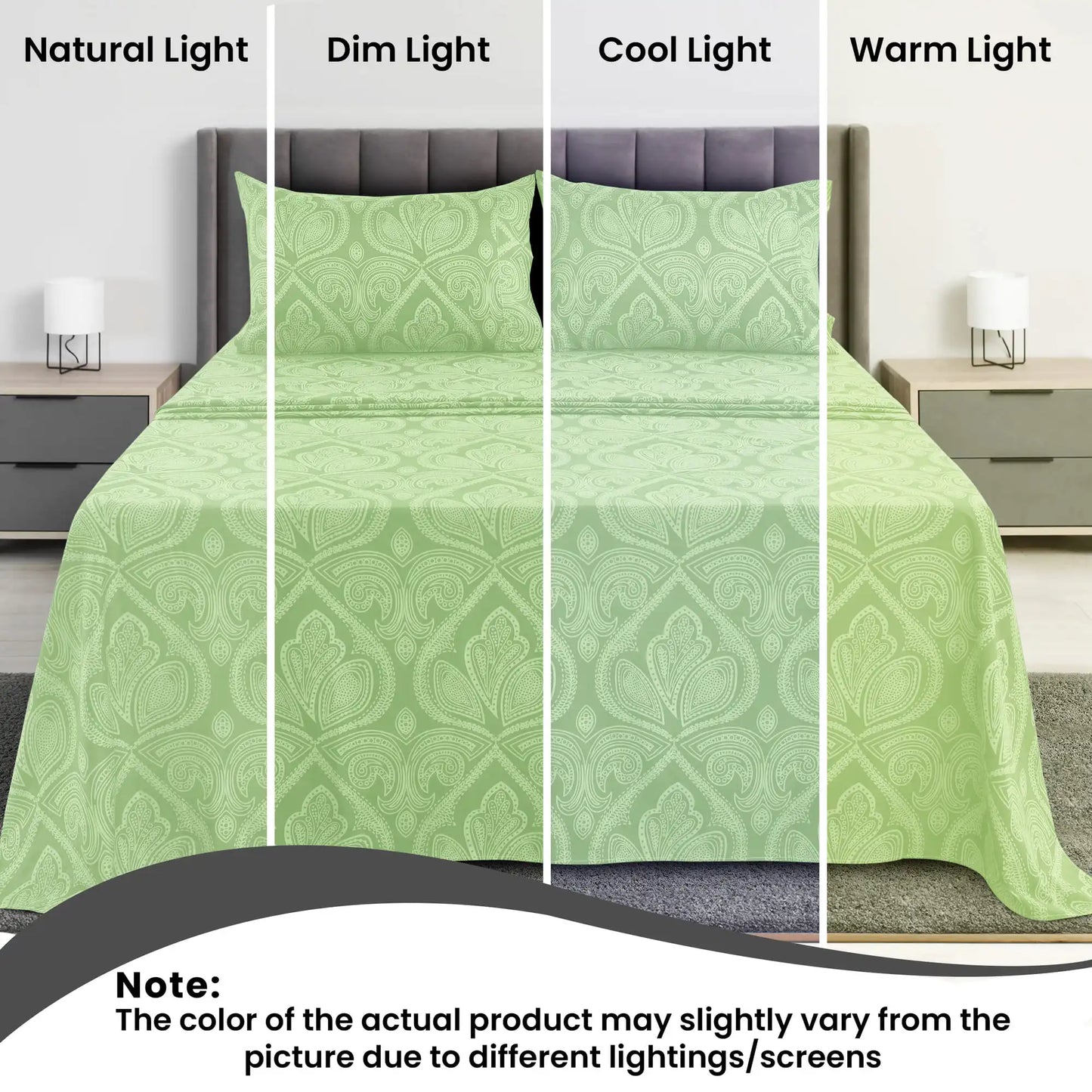 LDC Lux Decor Collection Paisley Microfiber Sheet Set Wrinkle Resistant