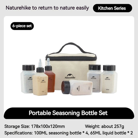 Naturehike 6 Piece Portable Seasoning Bottle Set For Camping