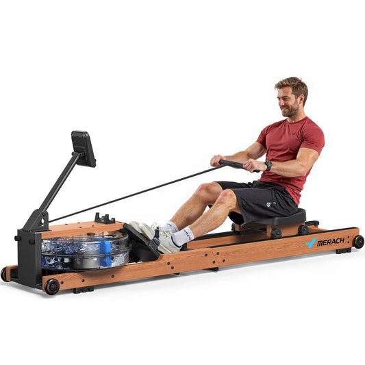 MERACH Water Rowing Machine Foldable 400 Lbs Capacity Monitor