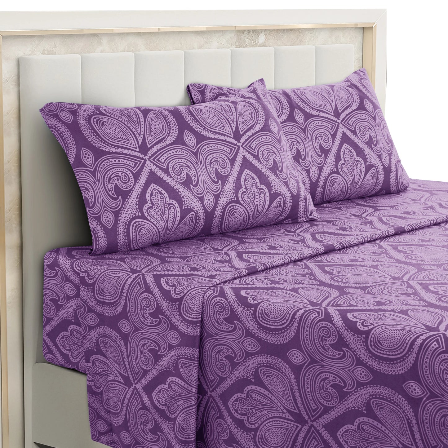 LDC Lux Decor Collection Paisley Microfiber Sheet Set Wrinkle Resistant