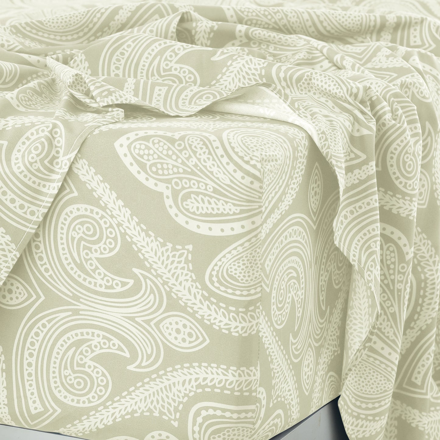 LDC Lux Decor Collection Paisley Microfiber Sheet Set Wrinkle Resistant