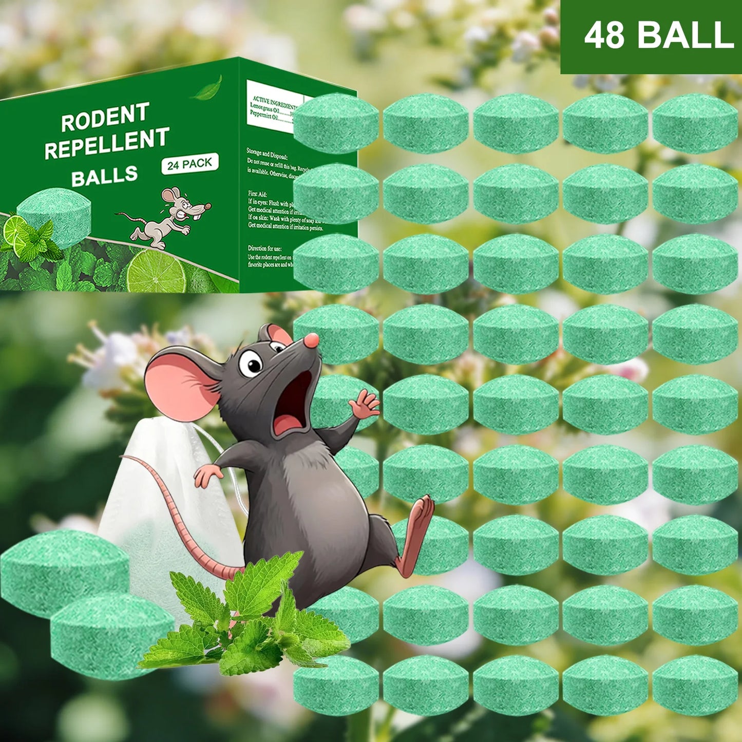 Natural Peppermint Oil Rodent Repellent Balls For Garden And Home