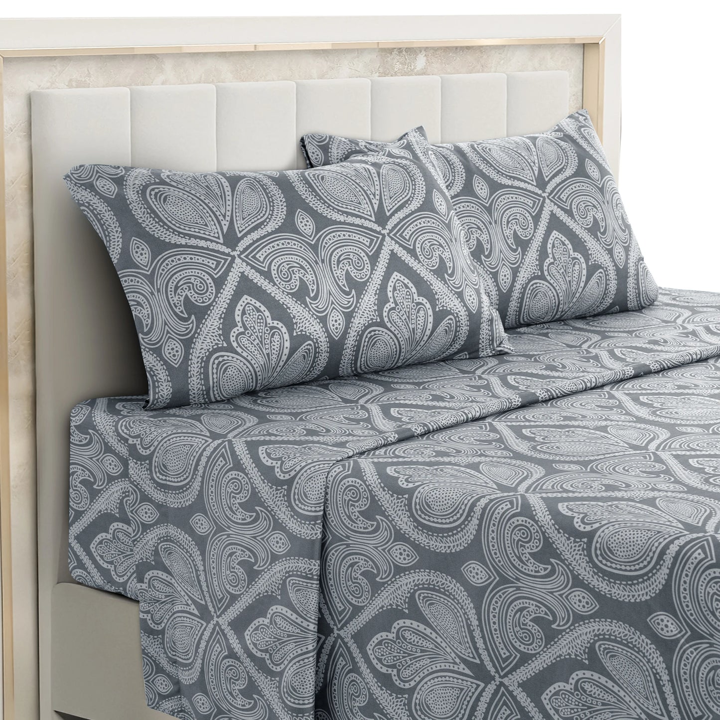 LDC Lux Decor Collection Paisley Microfiber Sheet Set Wrinkle Resistant