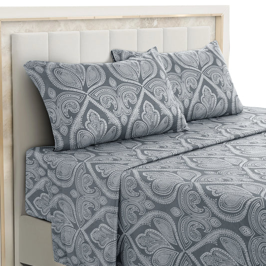 LDC Lux Decor Collection Paisley Microfiber Sheet Set Wrinkle Resistant