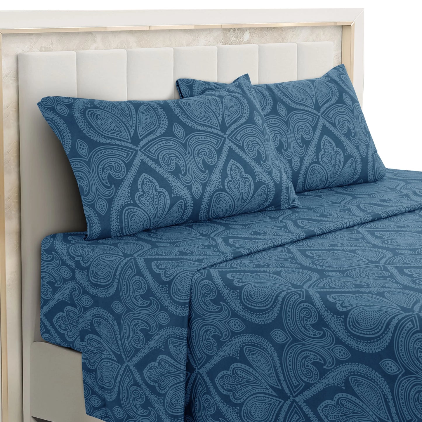 LDC Lux Decor Collection Paisley Microfiber Sheet Set Wrinkle Resistant