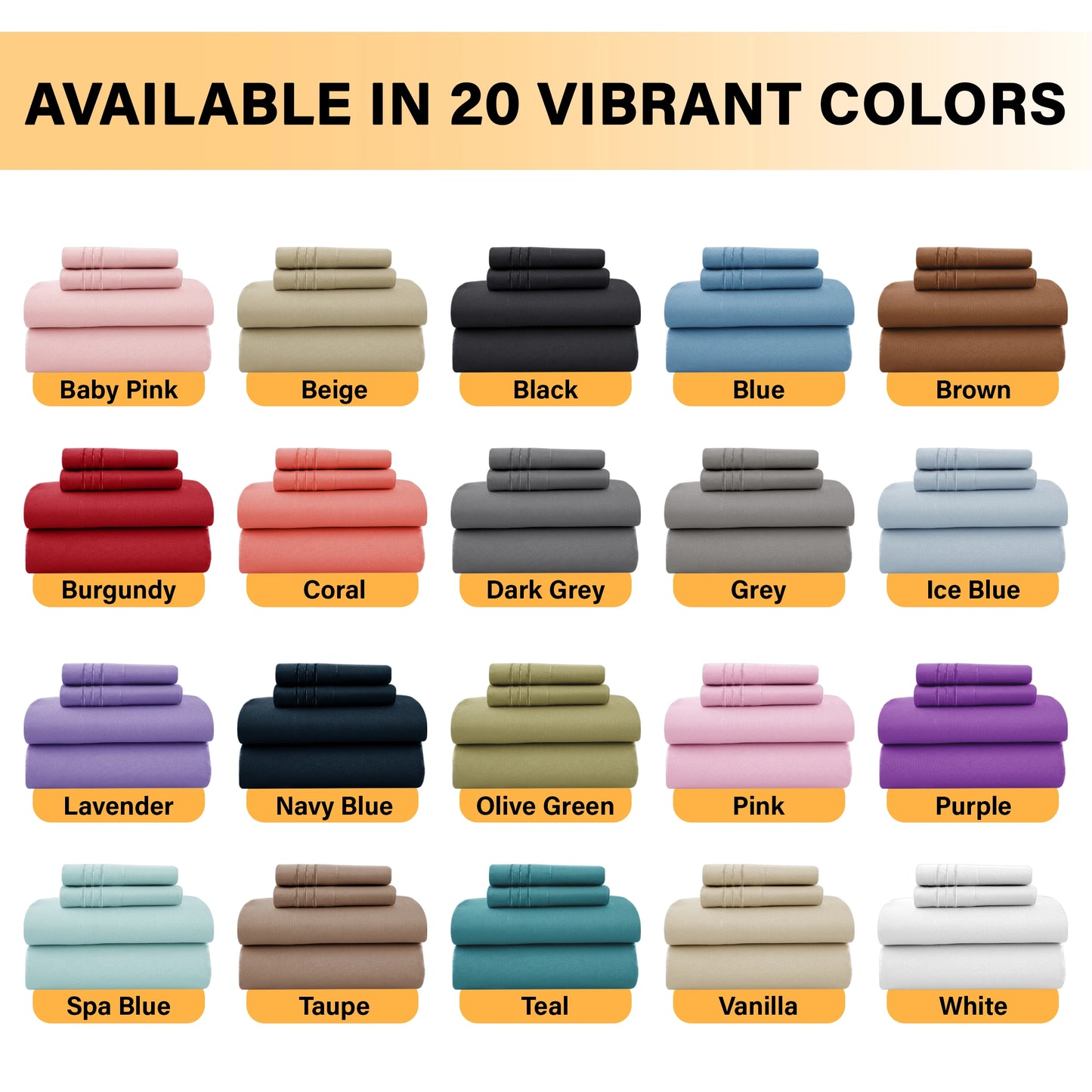LDC Lux Decor Collection Solid Sheet Set Brushed Microfiber
