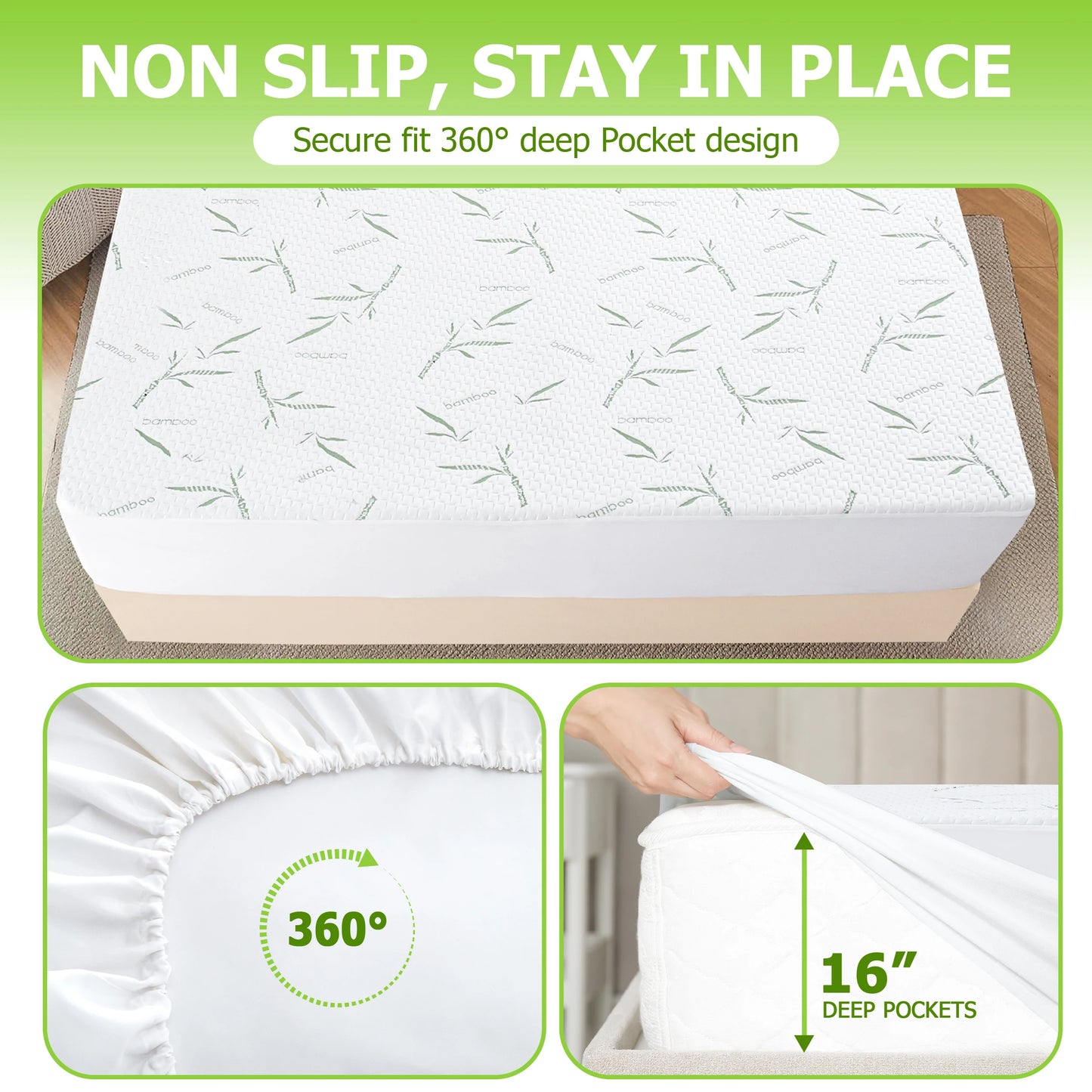 Lux Decor Mattress Protector Waterproof Fitted Sheet Style Deep Pocket