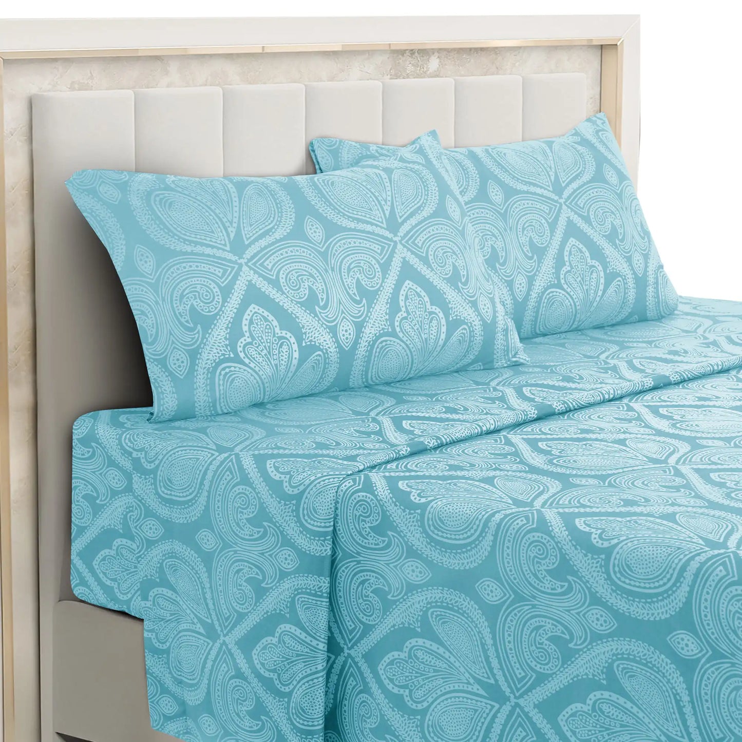 LDC Lux Decor Collection Paisley Microfiber Sheet Set Wrinkle Resistant