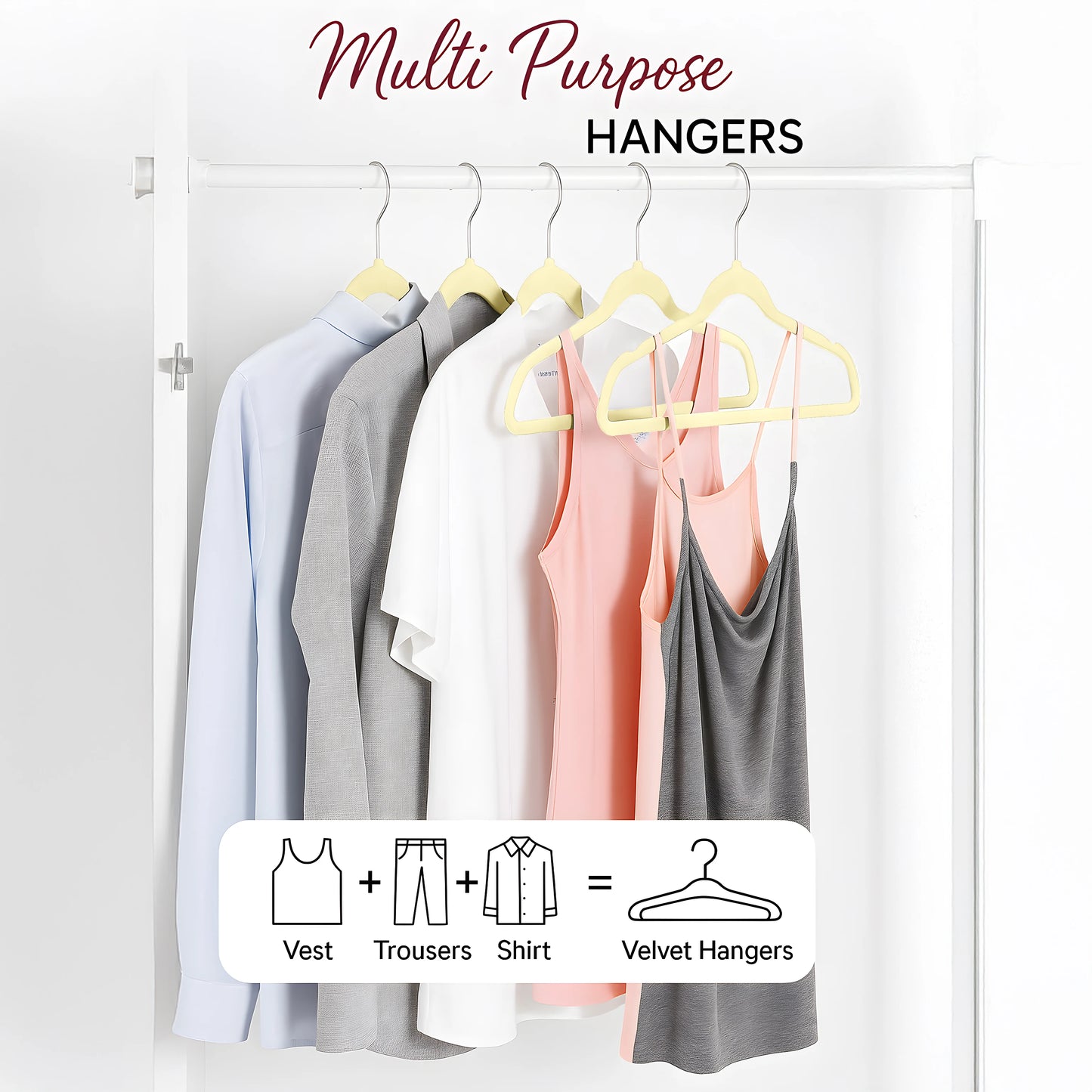 LDC Lux Decor Collection Velvet Hangers Heavy Duty Non Slip With Swivel Hook