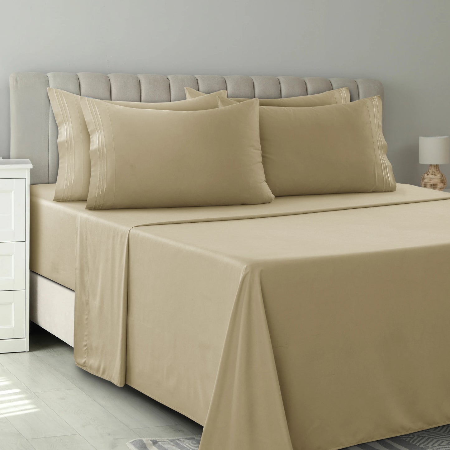 LDC Lux Decor Collection Solid Sheet Set Brushed Microfiber