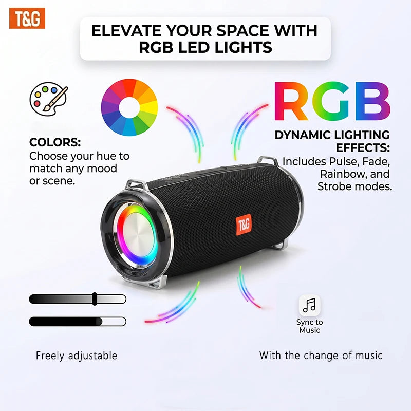 T&G TG192 Portable Bluetooth Speaker IPX4 Waterproof 2400mAh Battery