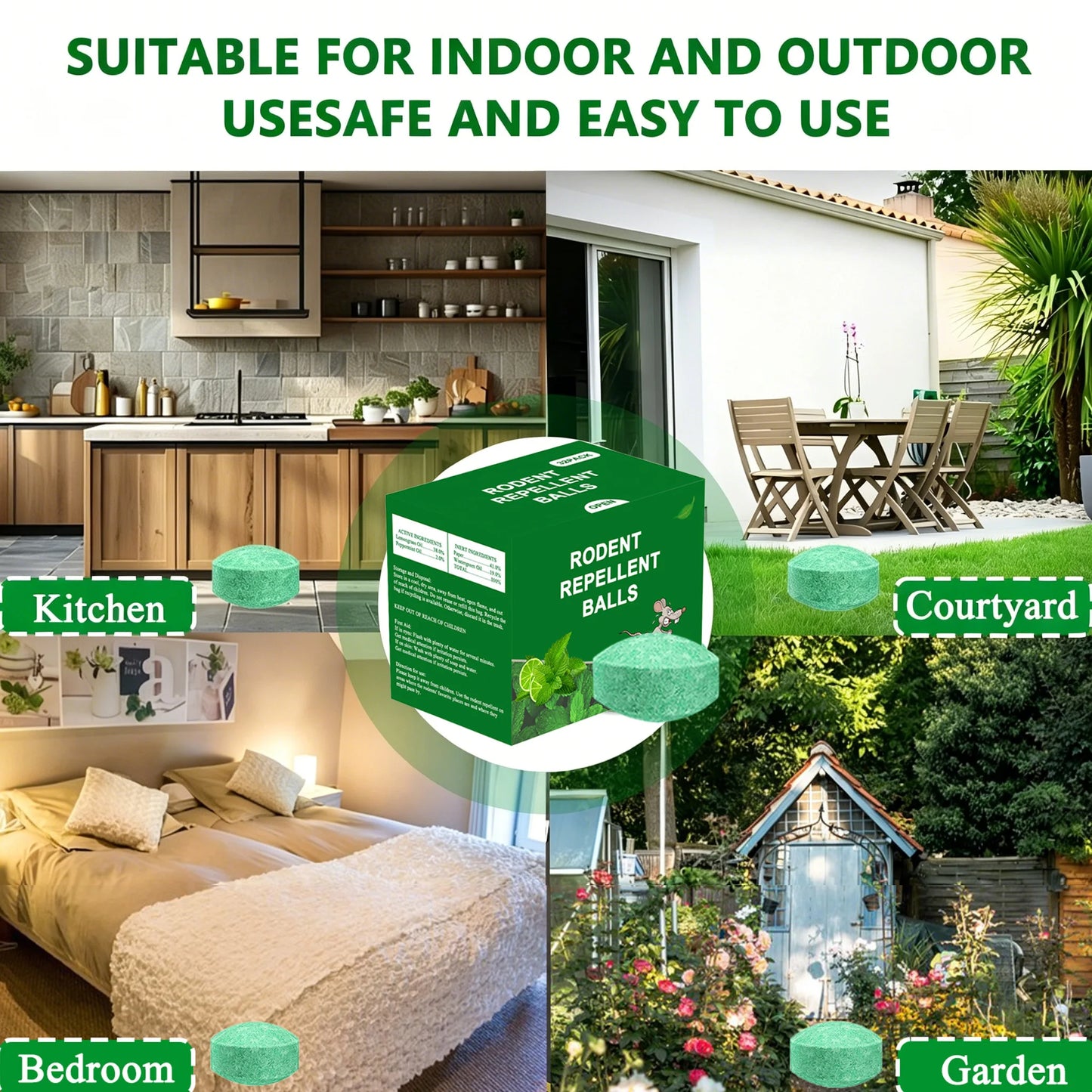 Natural Peppermint Oil Rodent Repellent Balls For Garden And Home
