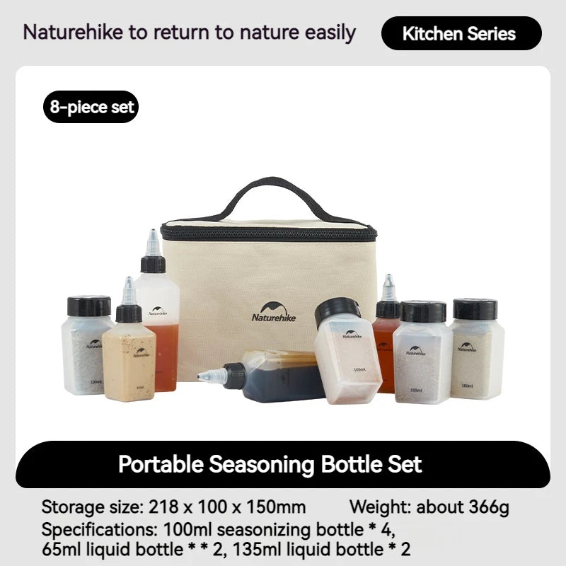 Naturehike 6 Piece Portable Seasoning Bottle Set For Camping