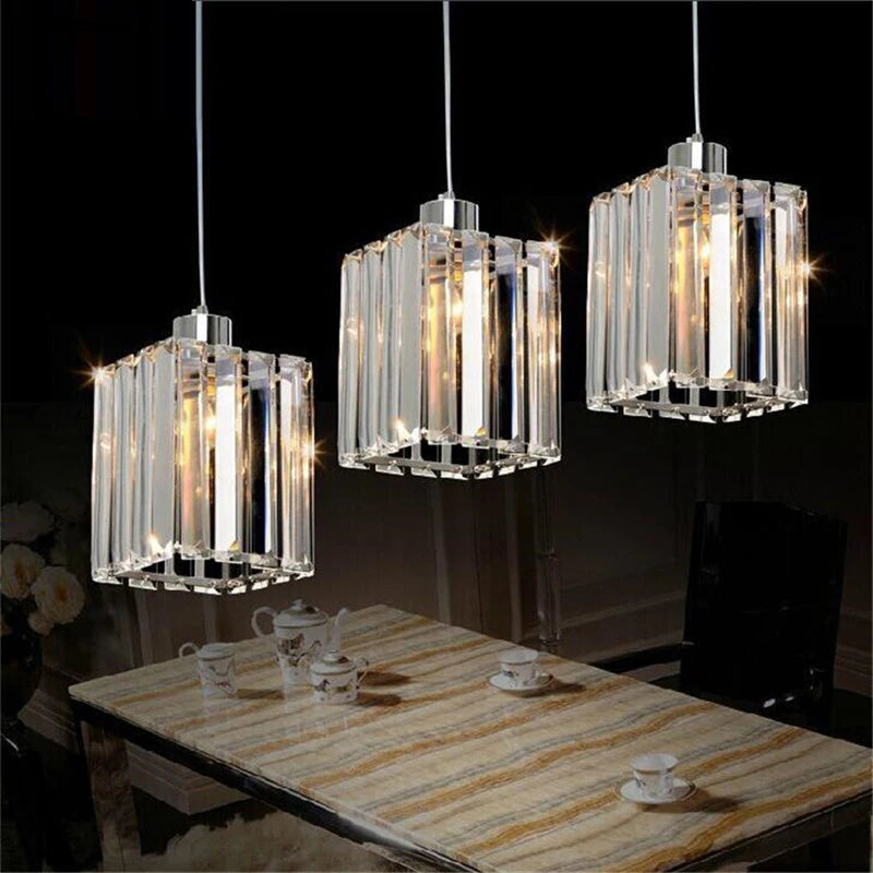 Modern K9 Crystal Ceiling Light By Vetulus Minimalist Pendant Lamp