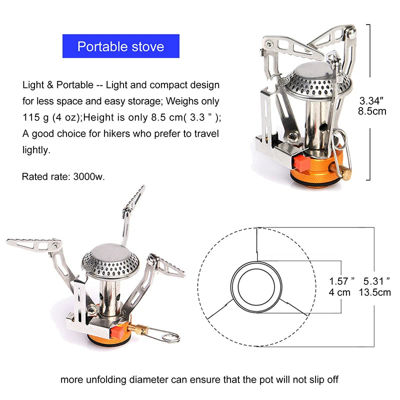 Widesea Portable Camping Cookware Set With Stove And Pot