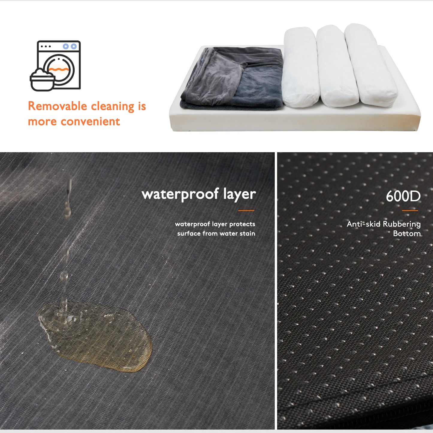 BINGOPAWCN Orthopedic Dog Bed With Washable Cover