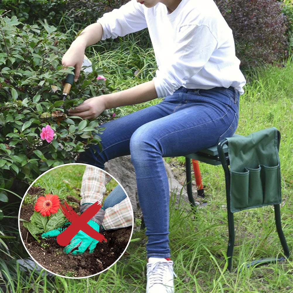 Upgraded Garden Kneeler Stool Heavy Duty Portable Folding