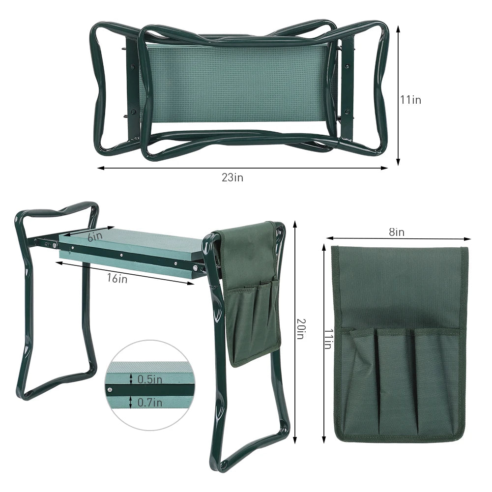 Upgraded Garden Kneeler Stool Heavy Duty Portable Folding