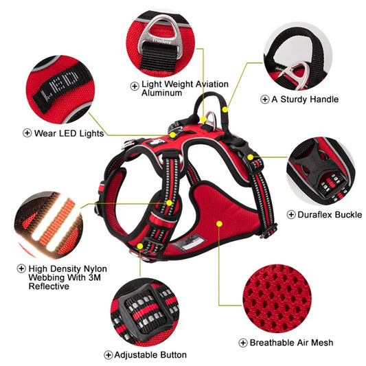 TRUELOVECN Reflective No Pull Dog Harness Adjustable