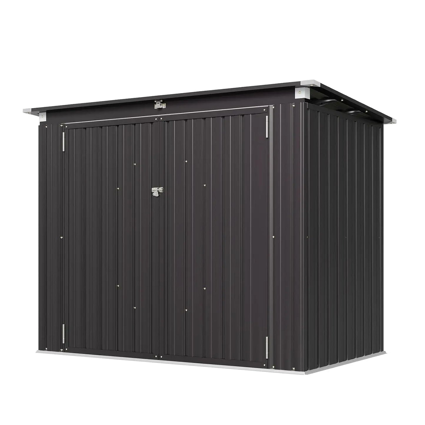 Metal Outdoor Storage Shed With Chain Lid Waterproof Organizer