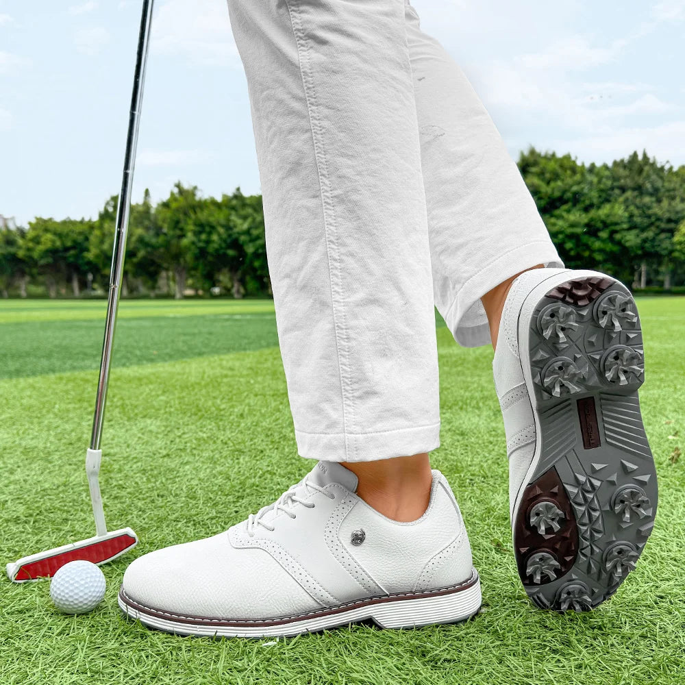 Lenox Men Golf Shoes Spiked Sneakers for Golfers Durable