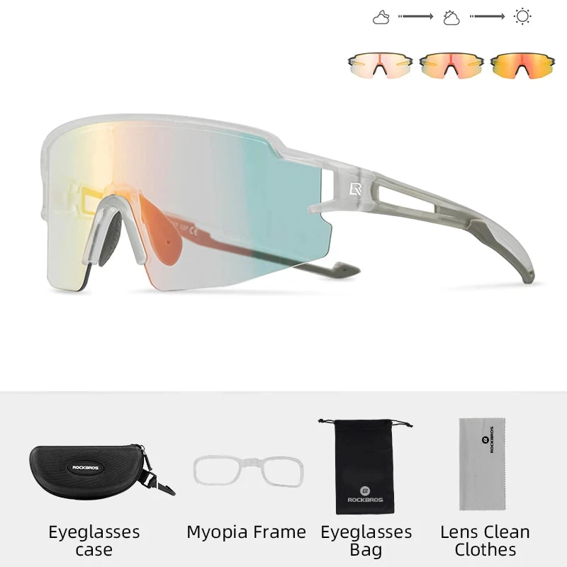 Rockbros Photochromic Polarized Cycling Glasses UV400 Eyewear