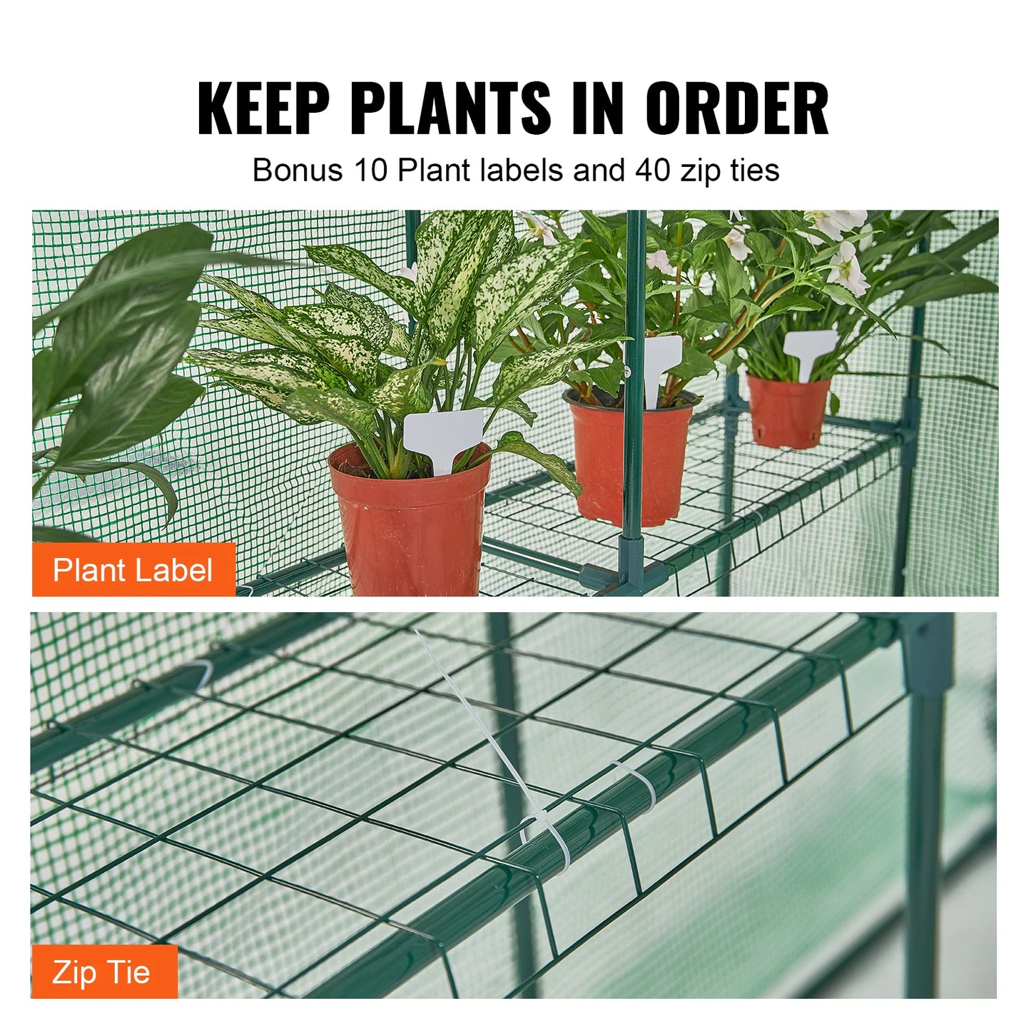 SucceBuy Walk-In Greenhouse With Shelves And Steel Frame