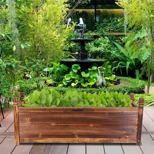 Wooden Raised Flower Bed Planter Box For Indoor Outdoor Use