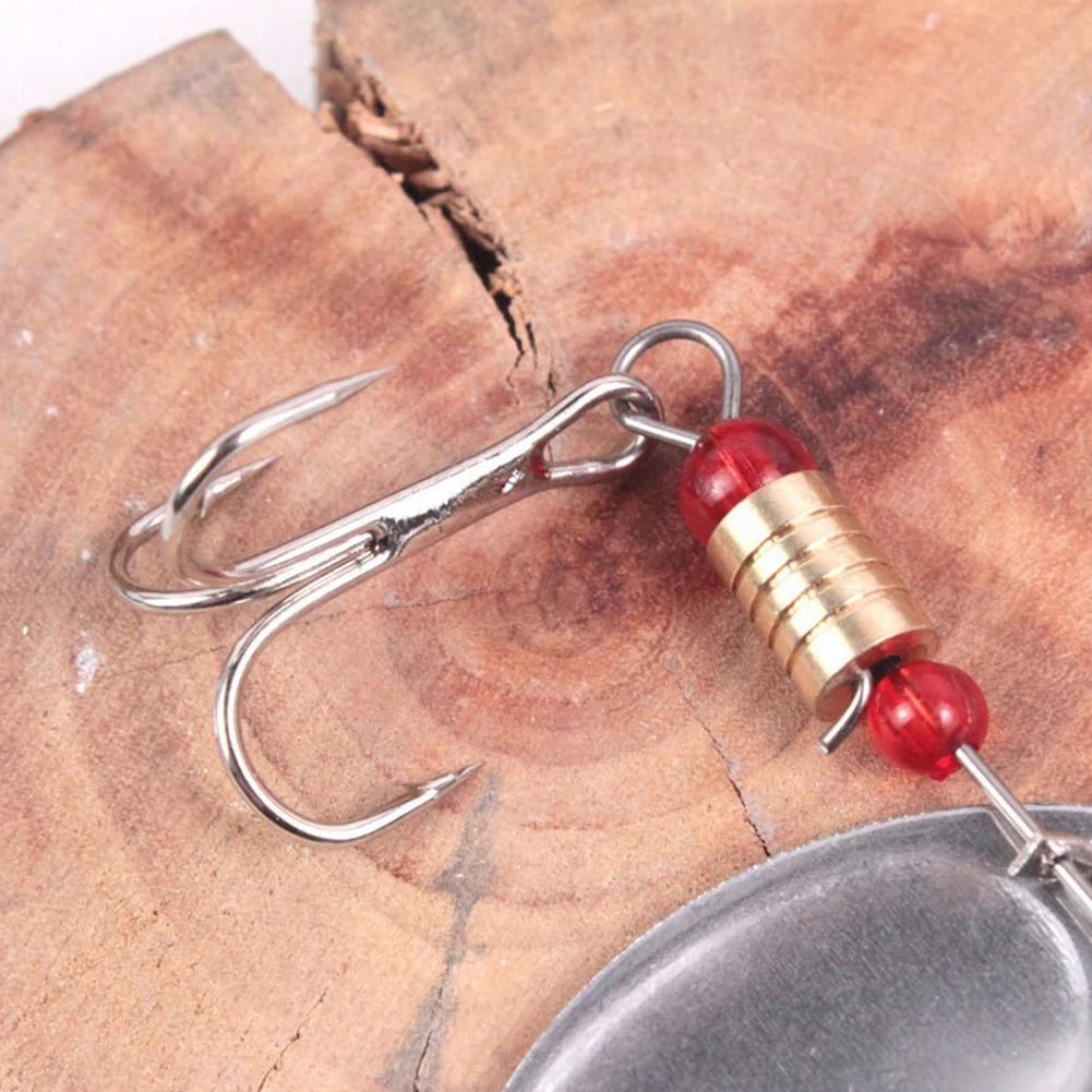JOCESTYLE 30 Pieces Metal Spoon Spinner Lure With Treble Hooks