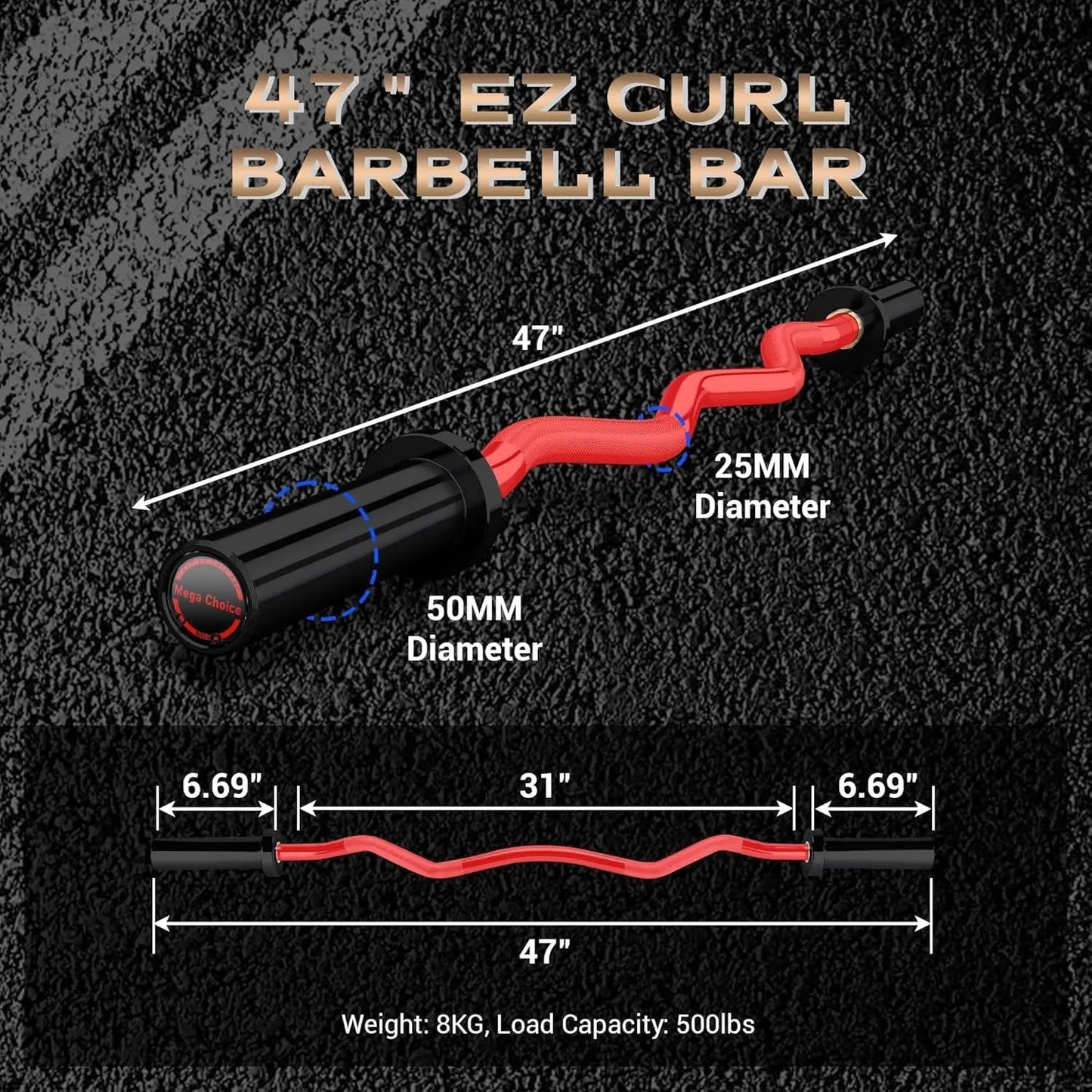 Twister.CK EZ Curl Bar for Weightlifting and Home Gym Strength
