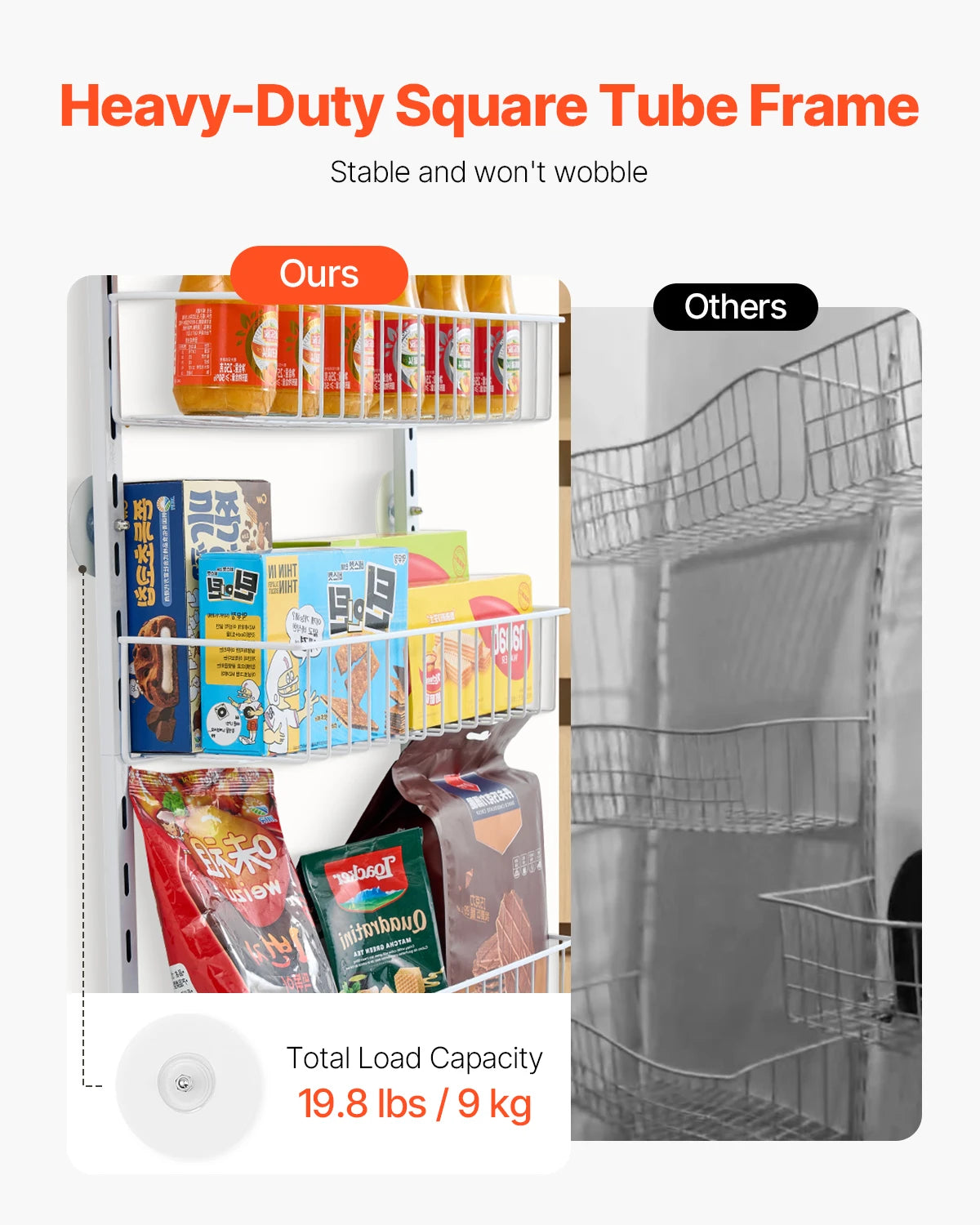 VEVOR Heavy-Duty Over-The-Door Pantry Organizer 6-10 Tier Rack