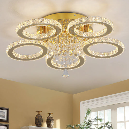 Vinilky Modern Crystal Ceiling Chandelier For Home Decor