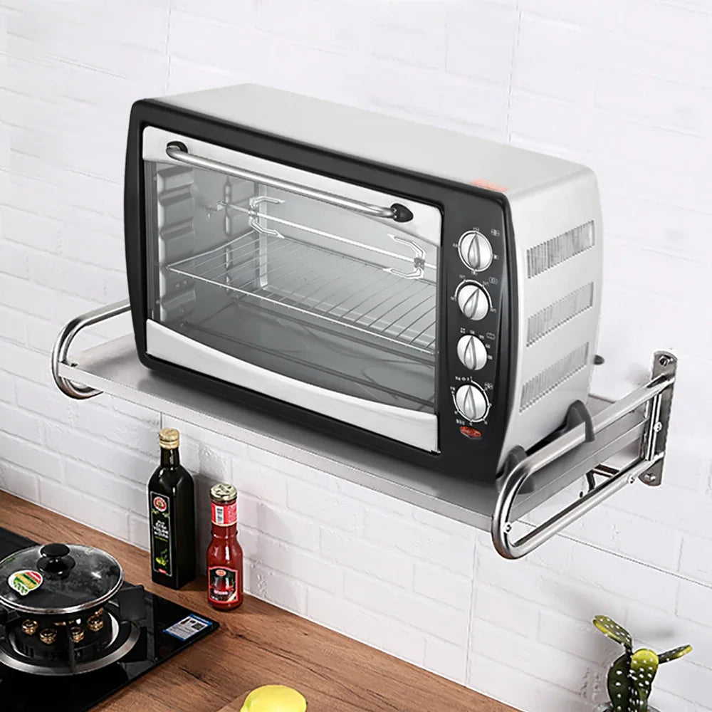 Stainless Steel Microwave Oven Wall Mount Rack Shelf