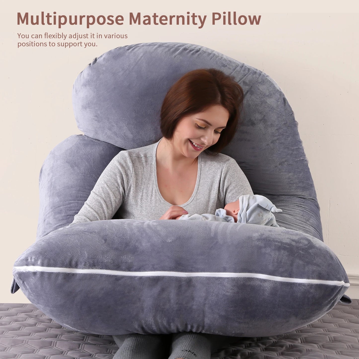 NONECN Pregnancy G-Shaped Full Body Maternity Pillow with Removable Cover