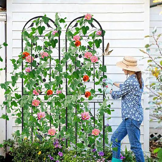 Metal Garden Trellis Fence Anti Rust Climbing Plant Support
