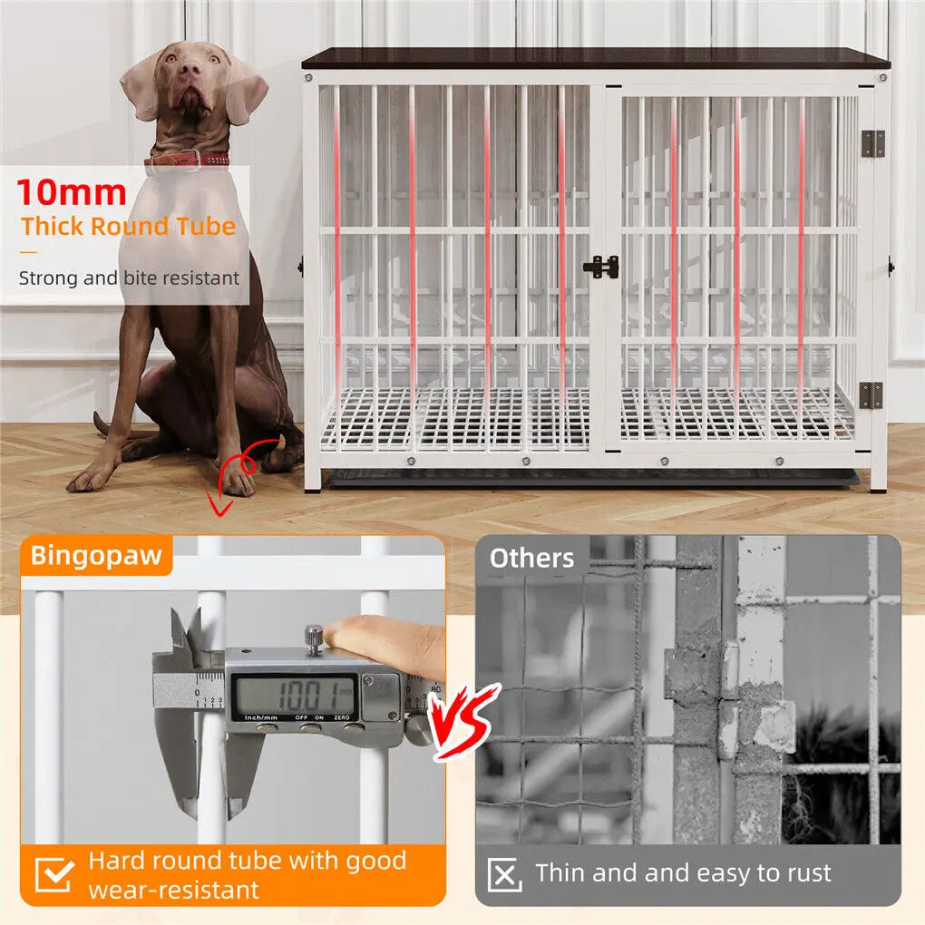 BINGOPAW Heavy Duty Dog Kennel End Table Metal Cage
