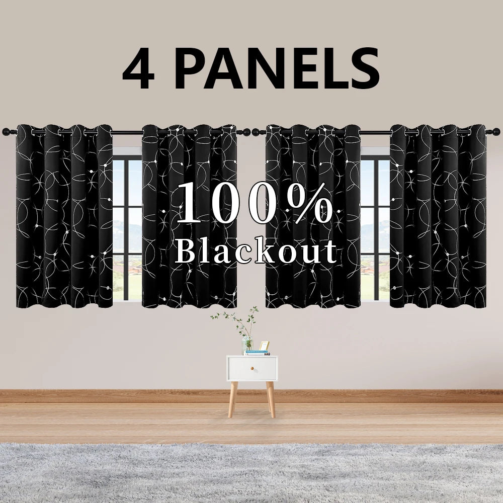 Blackout Curtains Thermal Insulated Room Darkening For Bedroom
