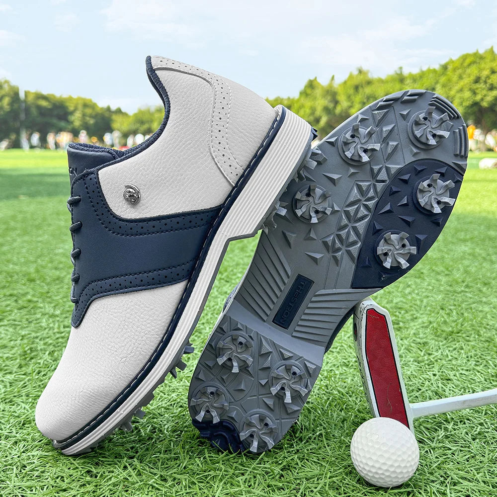 Lenox Men Golf Shoes Spiked Sneakers for Golfers Durable