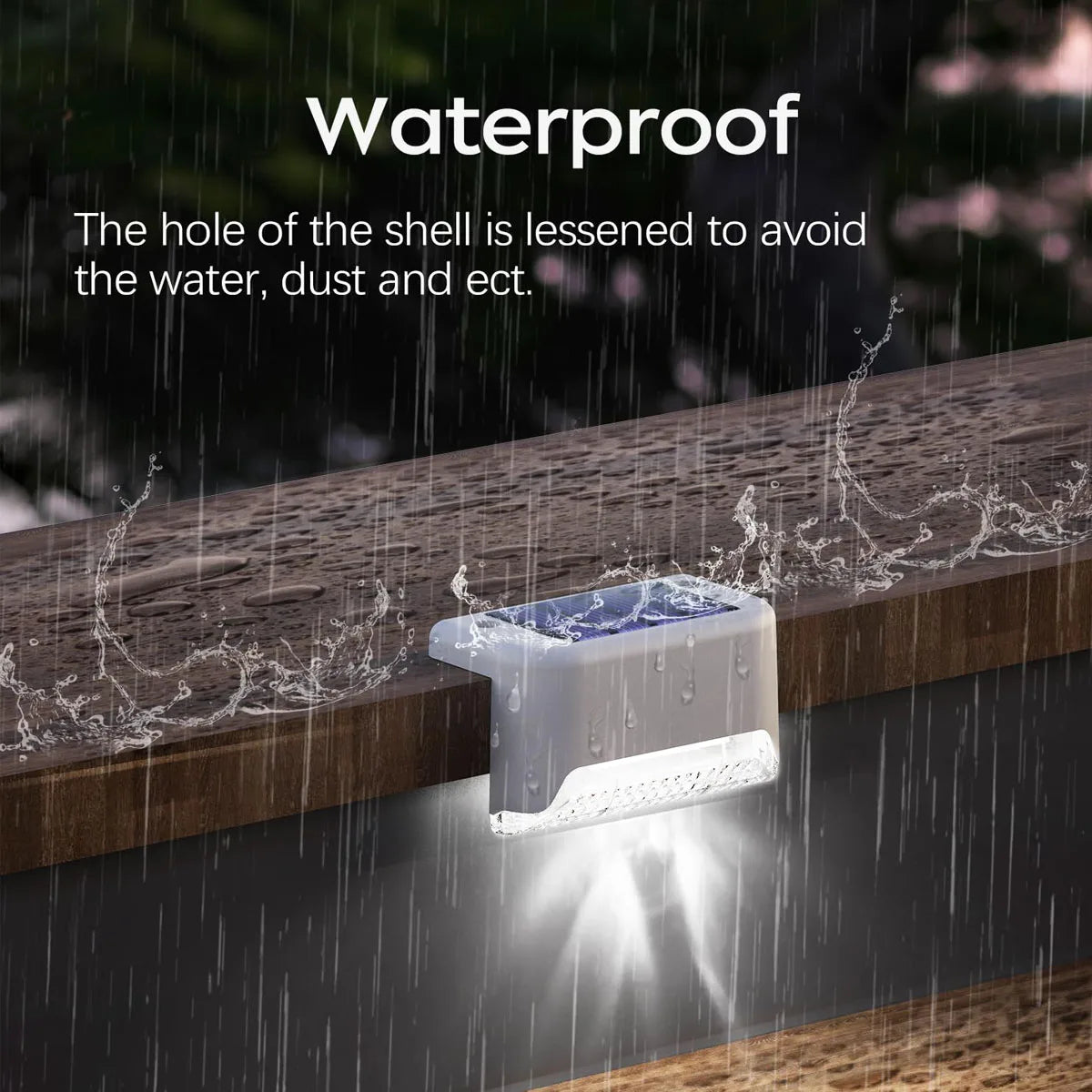 Solar Deck Lights Set Outdoor Waterproof LED For Stairs