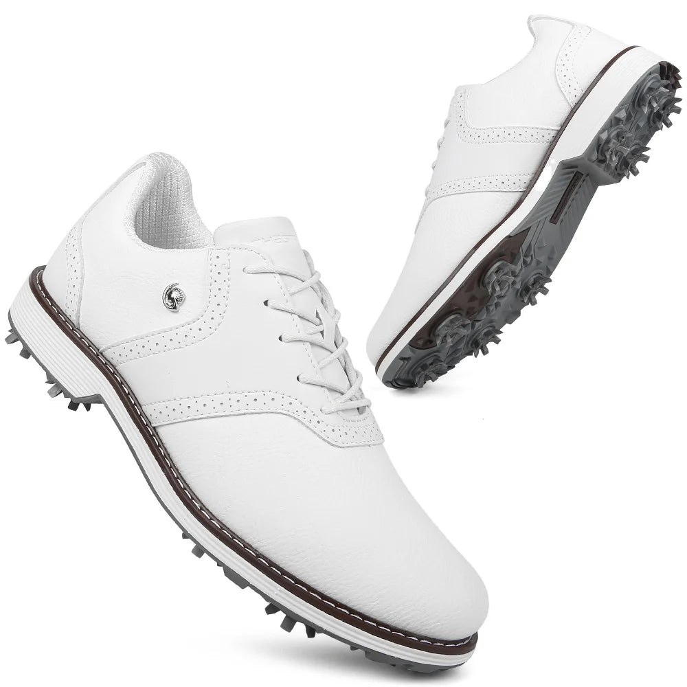 Lenox Men Golf Shoes Spiked Sneakers for Golfers Durable