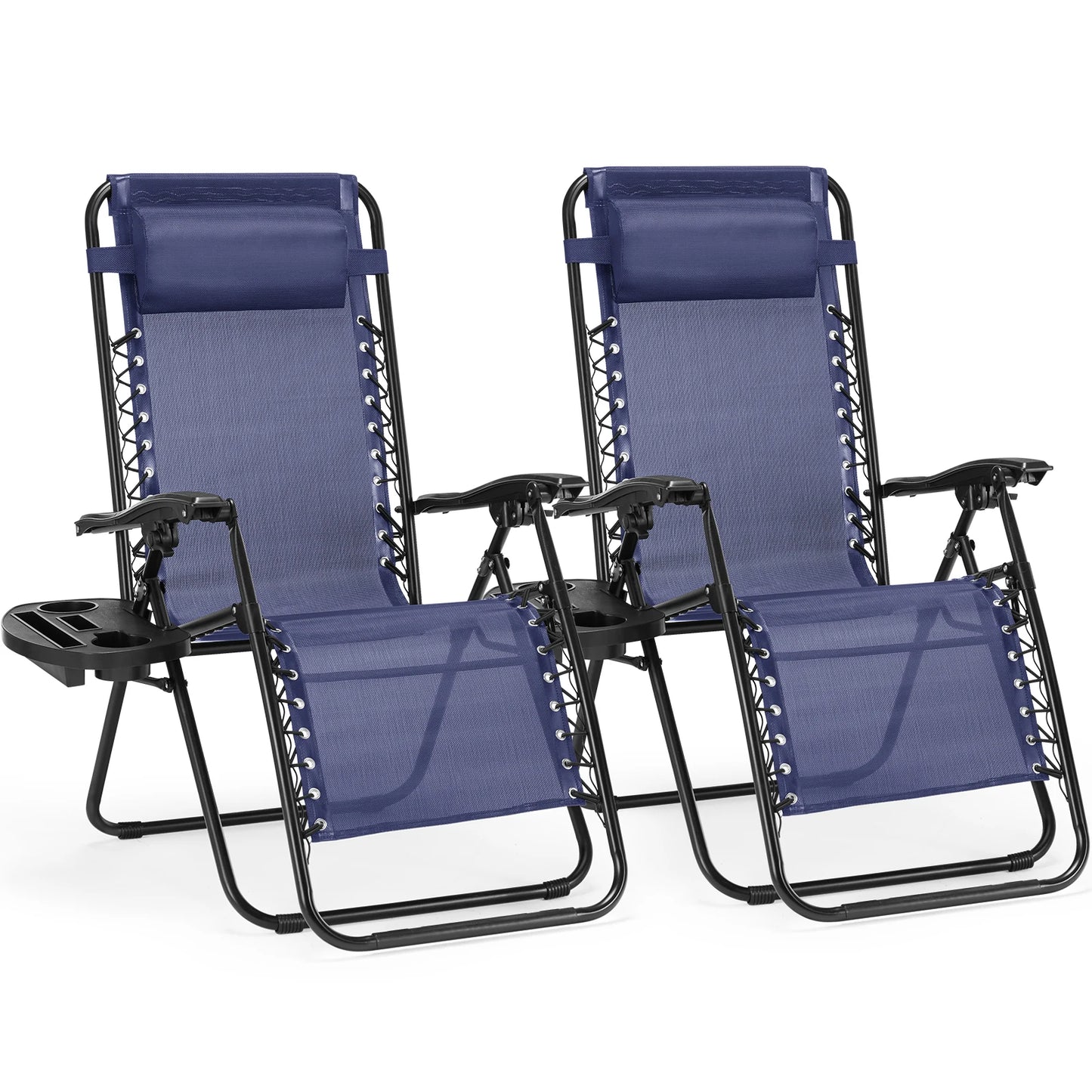 JHK Zero Gravity Recliner Set Outdoor Chairs With Cup Holders