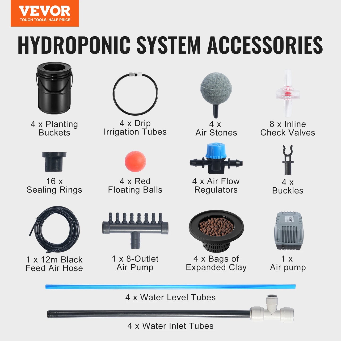 DWC Hydroponics Grow System With Top Drip Kit Air Pump