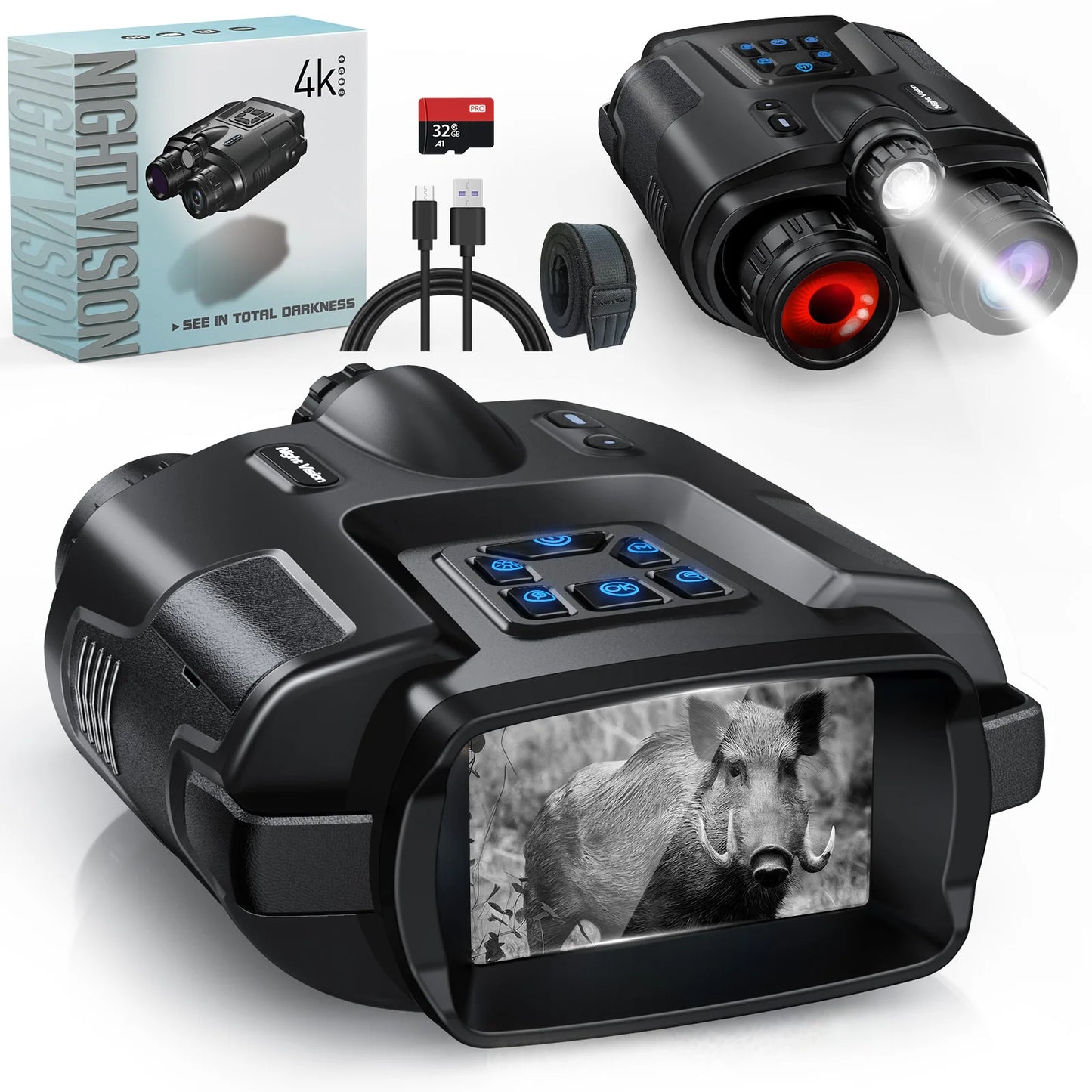 DIYIMI Night Vision Binoculars Infrared 8X Digital Zoom for Hunting