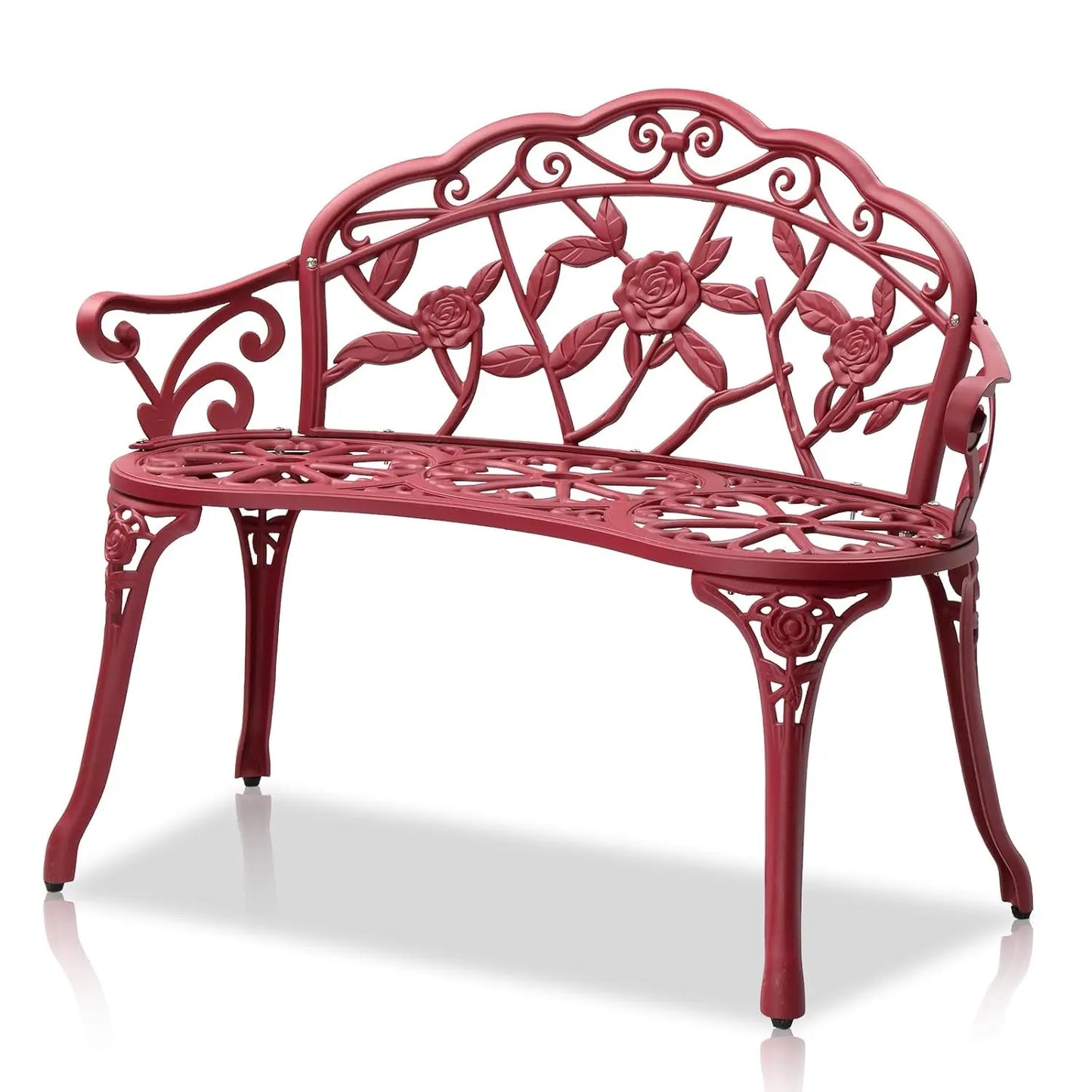 Antique Cast Iron Rose Bench For Patio And Garden Outdoor Two Person