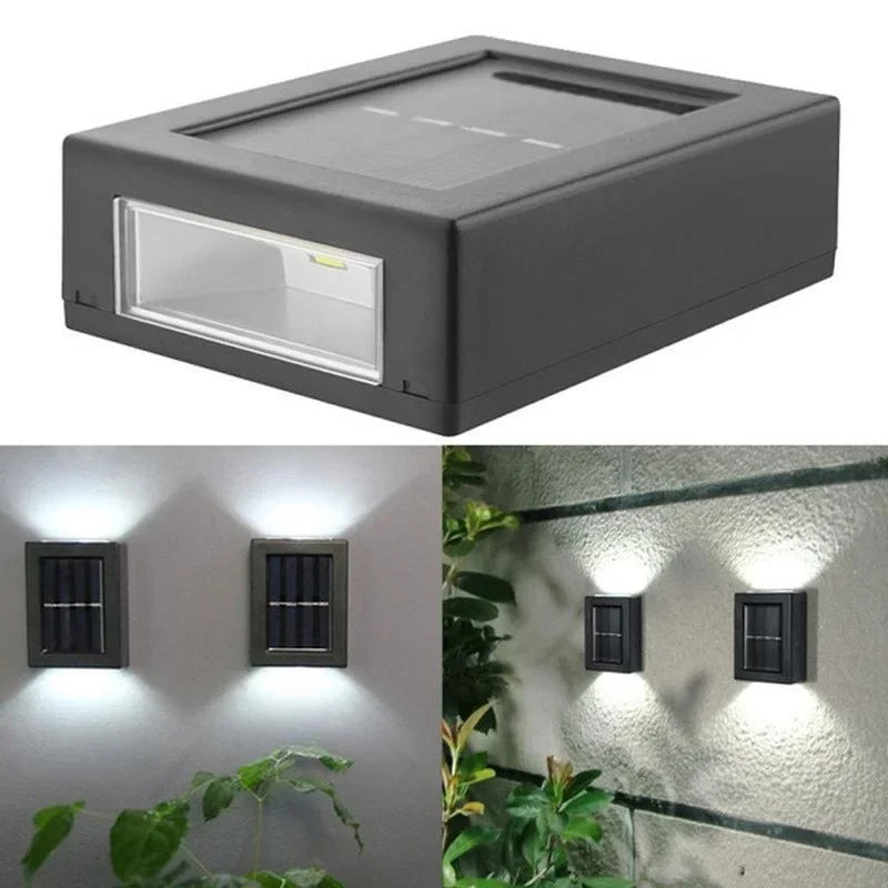 AlliLit Solar LED Wall Lights Outdoor Waterproof Garden Lighting