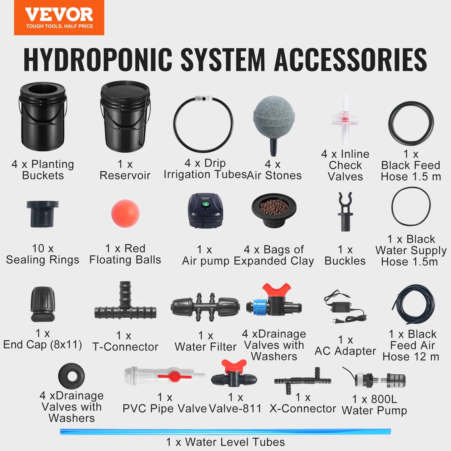 DWC Hydroponics Grow System With Top Drip Kit Air Pump