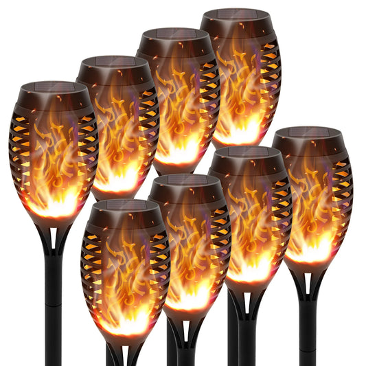 Solar Torch Lights Outdoor LED Flickering Flame Waterproof Garden Path